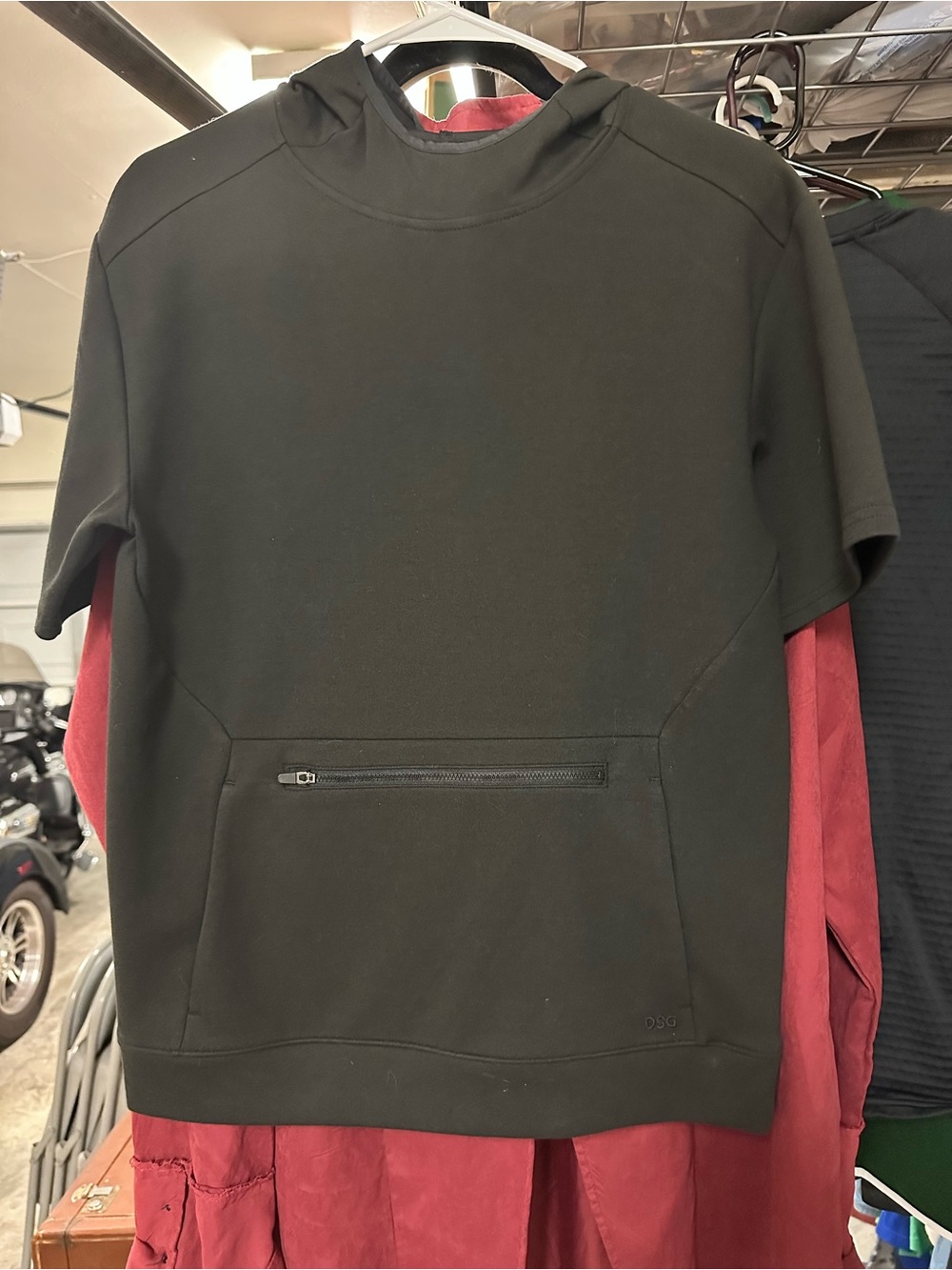 DSG Boys' Sport Fleece Short Sleeve Pullover Hoodie - Pure Black